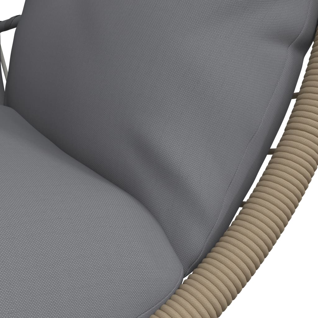 Hangstoel met standaard rattan en staal lichtgrijs is nu te koop bij PeponiXL, paradijselijk wonen!
