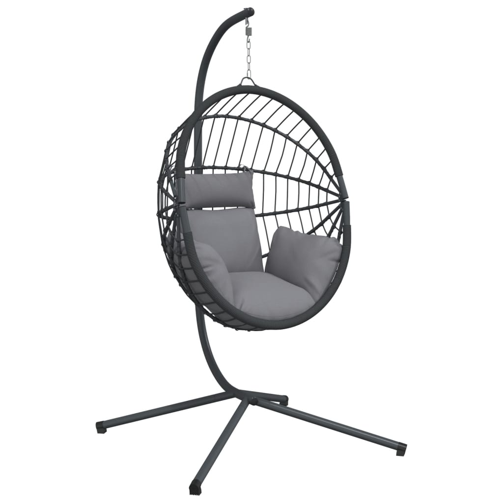 Hangstoel met standaard rattan en staal grijs is nu te koop bij PeponiXL, paradijselijk wonen!
