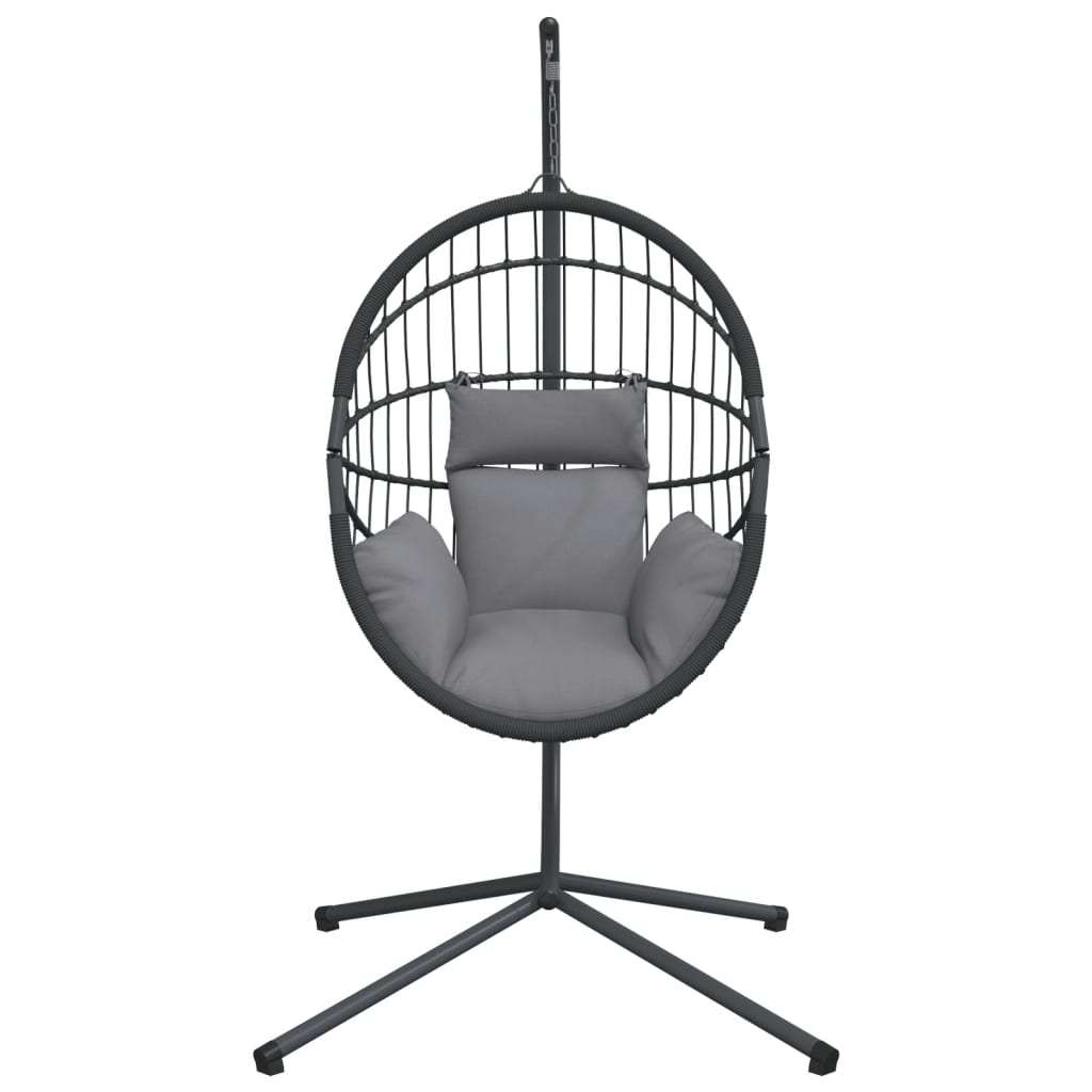 Hangstoel met standaard rattan en staal grijs is nu te koop bij PeponiXL, paradijselijk wonen!