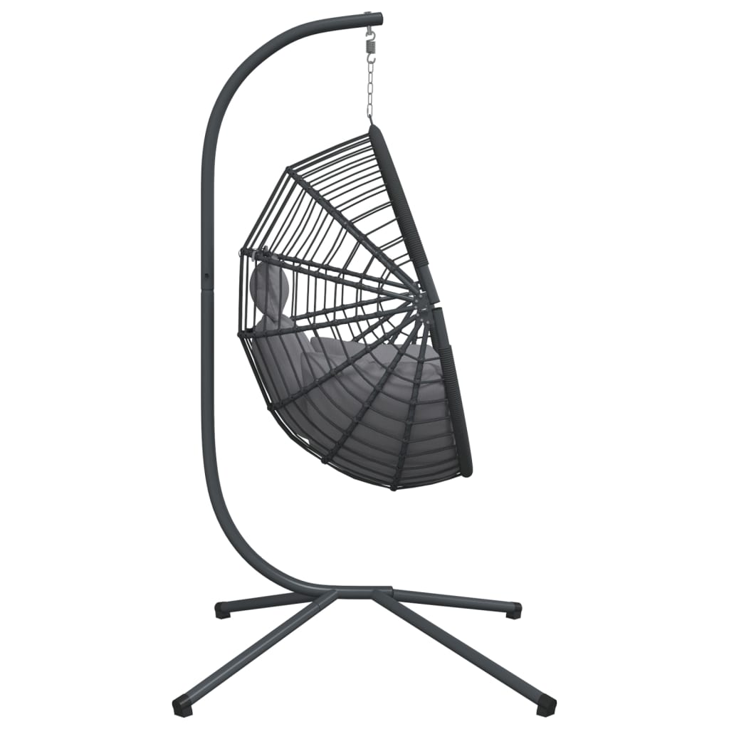 Hangstoel met standaard rattan en staal grijs is nu te koop bij PeponiXL, paradijselijk wonen!