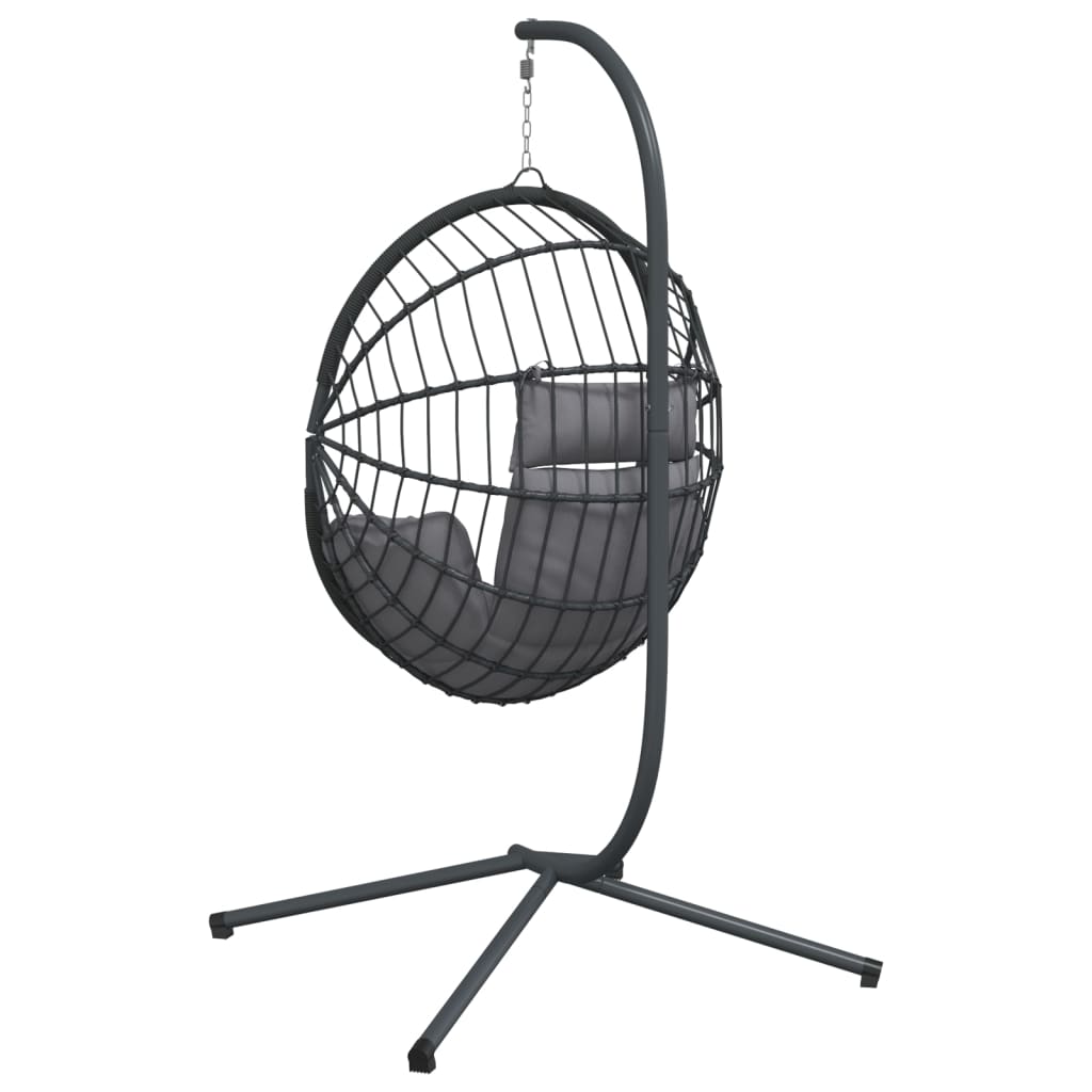 Hangstoel met standaard rattan en staal grijs is nu te koop bij PeponiXL, paradijselijk wonen!