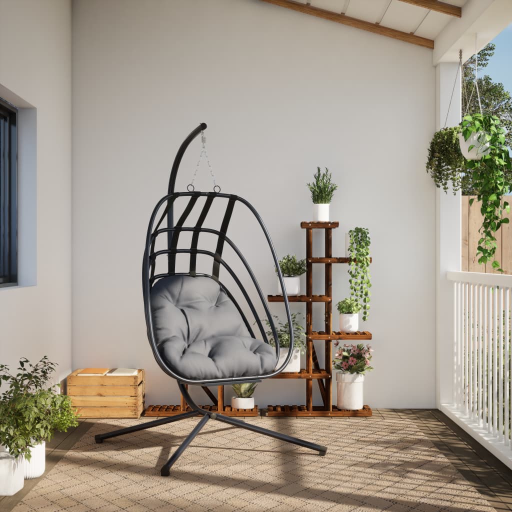 Hangende Egg Chair met standaard antraciet staal is nu te koop bij PeponiXL, paradijselijk wonen!