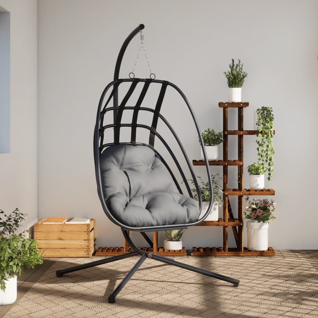 Hangende Egg Chair met standaard antraciet staal is nu te koop bij PeponiXL, paradijselijk wonen!