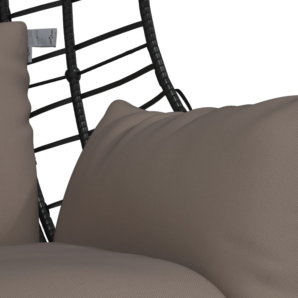 Hangstoel met standaard rattan en staal taupe is nu te koop bij PeponiXL, paradijselijk wonen!