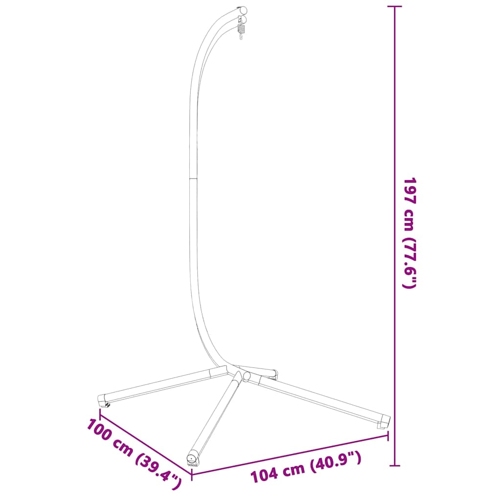 Hangende Egg Chair standaard zonder mand antraciet staal is nu te koop bij PeponiXL, paradijselijk wonen!
