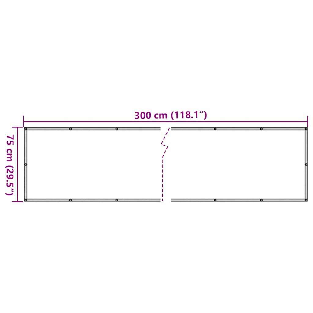 Balkonscherm 300x75 cm PVC antracietkleurig is nu te koop bij PeponiXL, paradijselijk wonen!