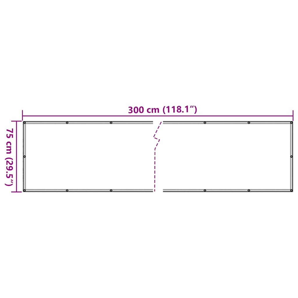 Balkonscherm 300x75 cm PVC grijs is nu te koop bij PeponiXL, paradijselijk wonen!
