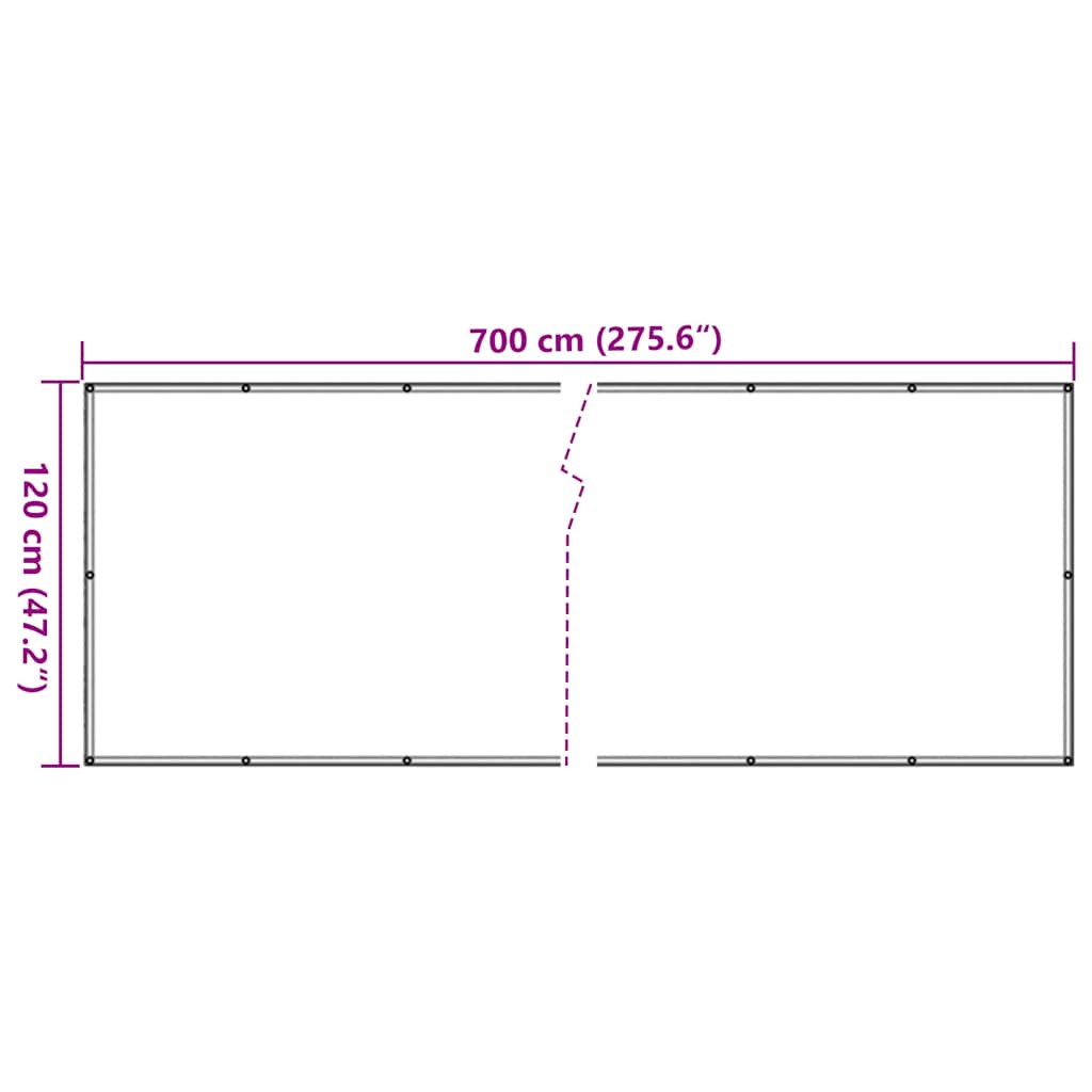 Balkonscherm 700x120 cm PVC grijs is nu te koop bij PeponiXL, paradijselijk wonen!