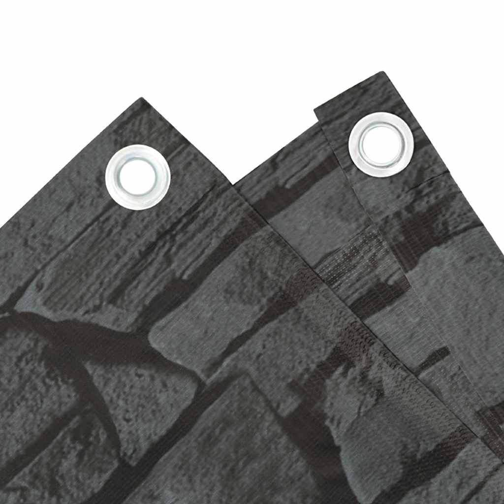 Balkonscherm steenpatroon 600x120 cm PVC grijs is nu te koop bij PeponiXL, paradijselijk wonen!