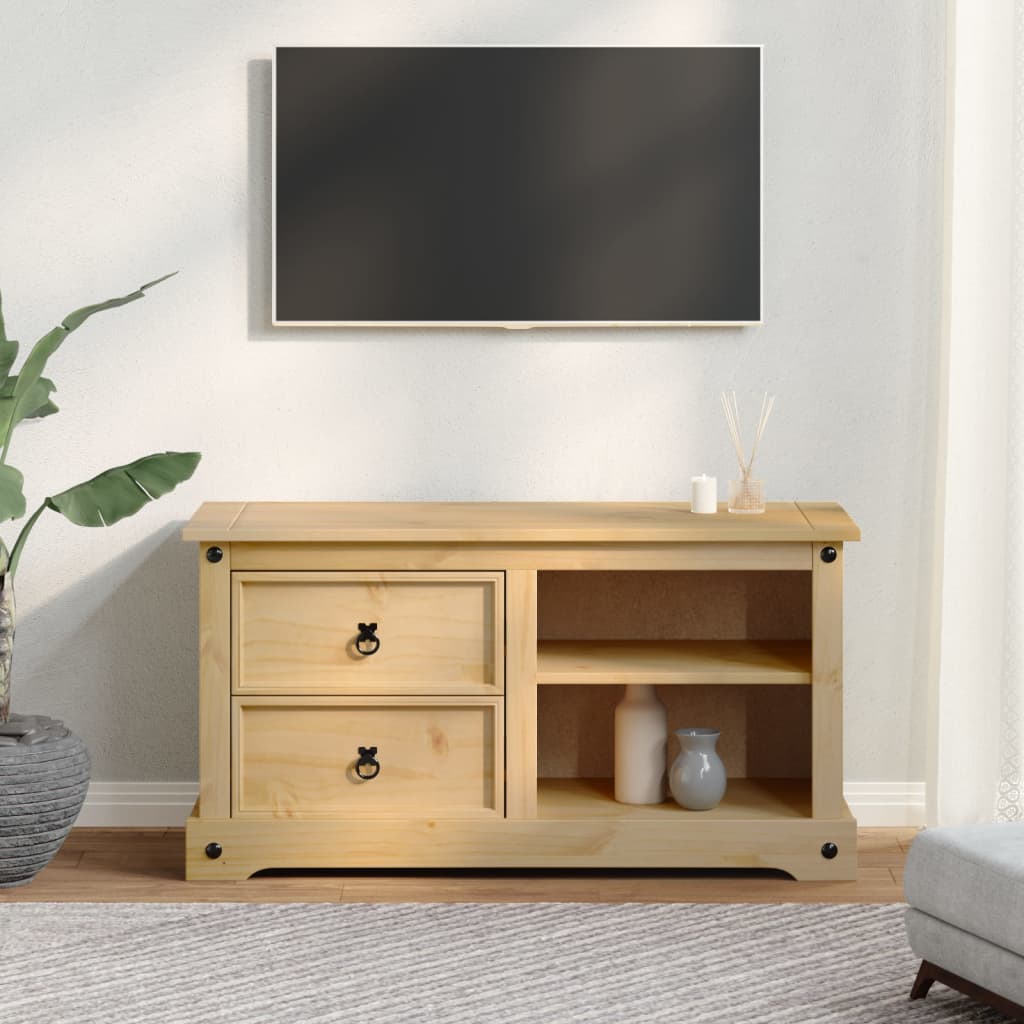 Tv-meubel Corona 100x40x52 cm massief grenenhout is nu te koop bij PeponiXL, paradijselijk wonen!