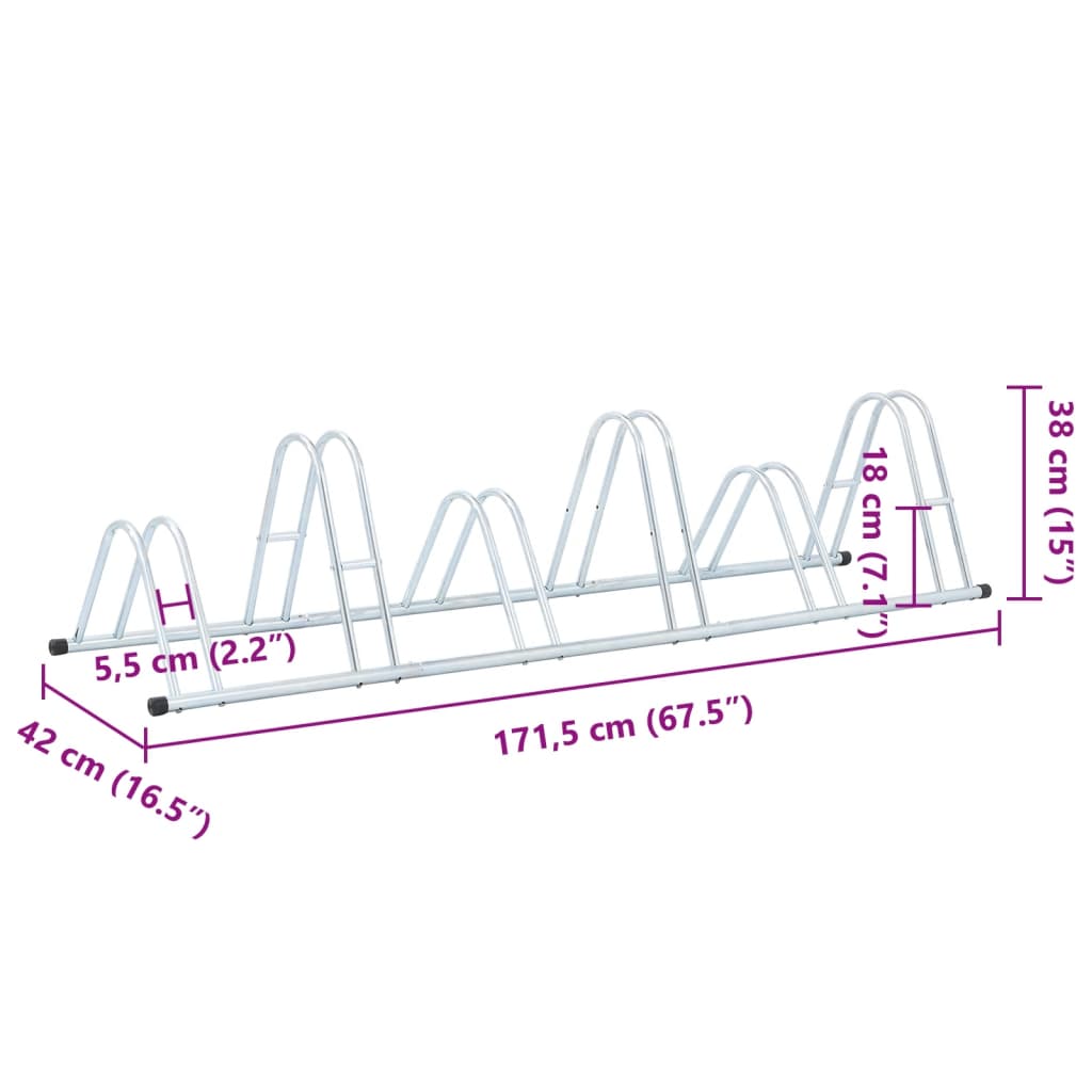 Fietsenstandaard voor 6 fietsen vrijstaand gegalvaniseerd staal is nu te koop bij PeponiXL, paradijselijk wonen!