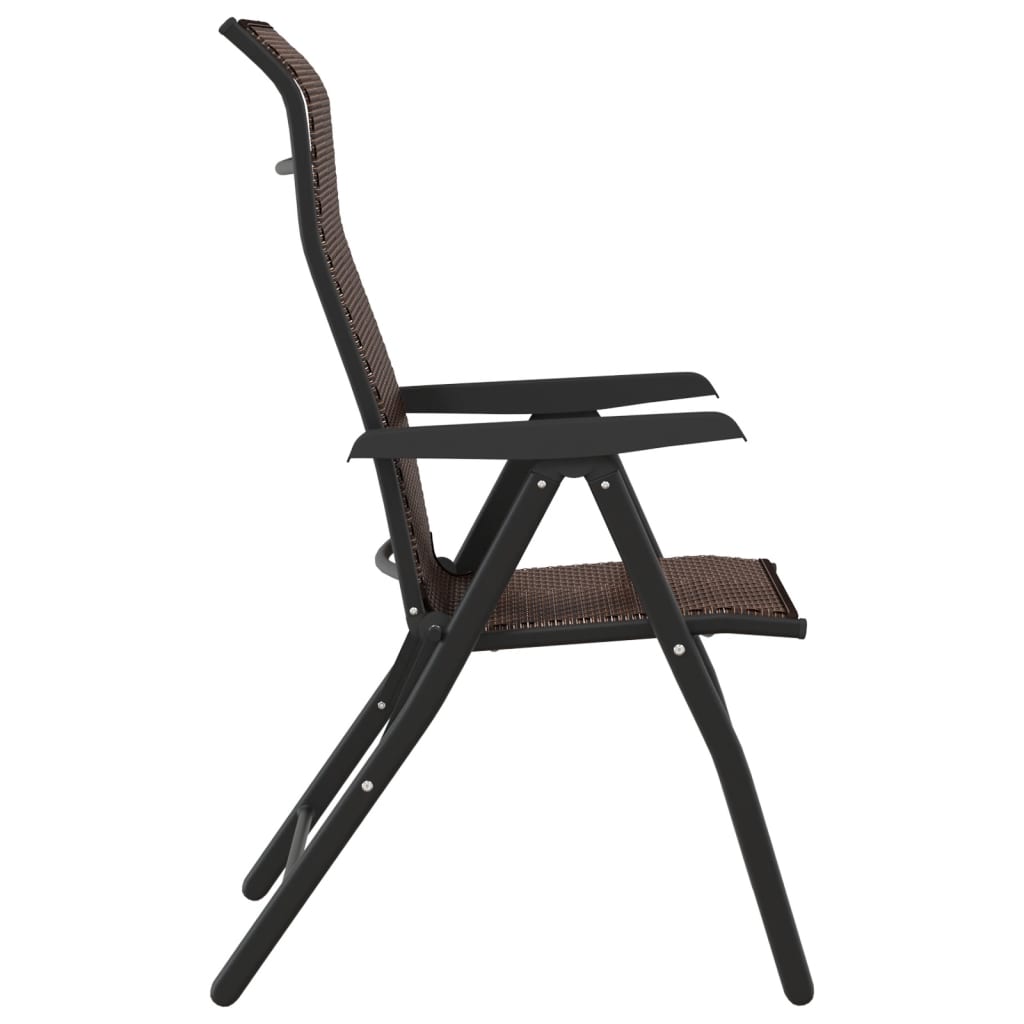 Tuinstoelen 2 st inklapbaar poly rattan bruin is nu te koop bij PeponiXL, paradijselijk wonen!