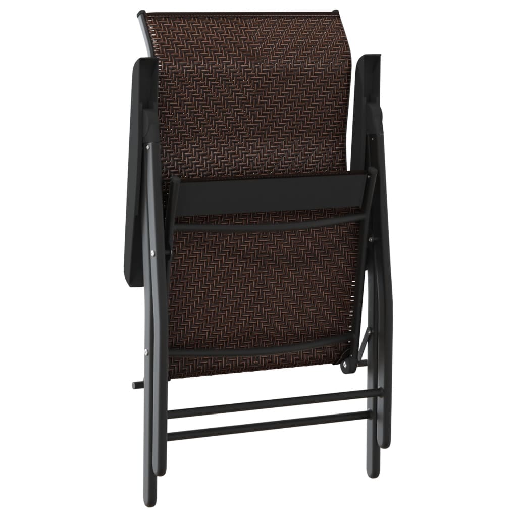 Tuinstoelen 2 st inklapbaar poly rattan bruin is nu te koop bij PeponiXL, paradijselijk wonen!