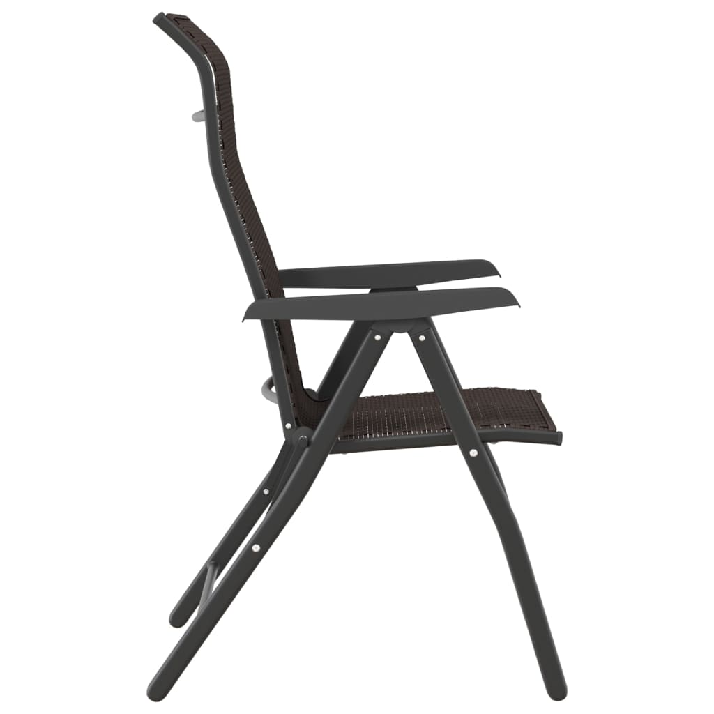 Tuinstoelen 2 st inklapbaar poly rattan zwarte koffiekleur is nu te koop bij PeponiXL, paradijselijk wonen!