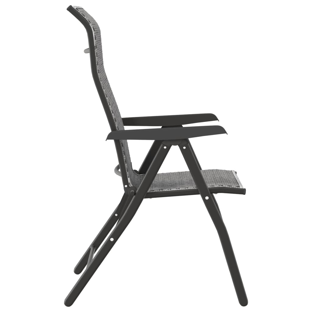 Tuinstoelen 2 st inklapbaar poly rattan grijs is nu te koop bij PeponiXL, paradijselijk wonen!