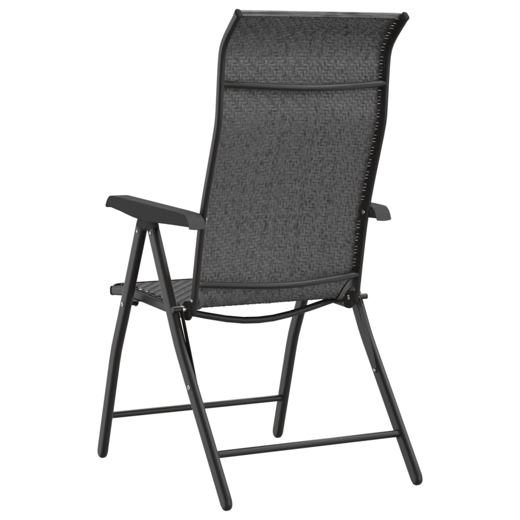 Tuinstoelen 2 st inklapbaar poly rattan grijs is nu te koop bij PeponiXL, paradijselijk wonen!