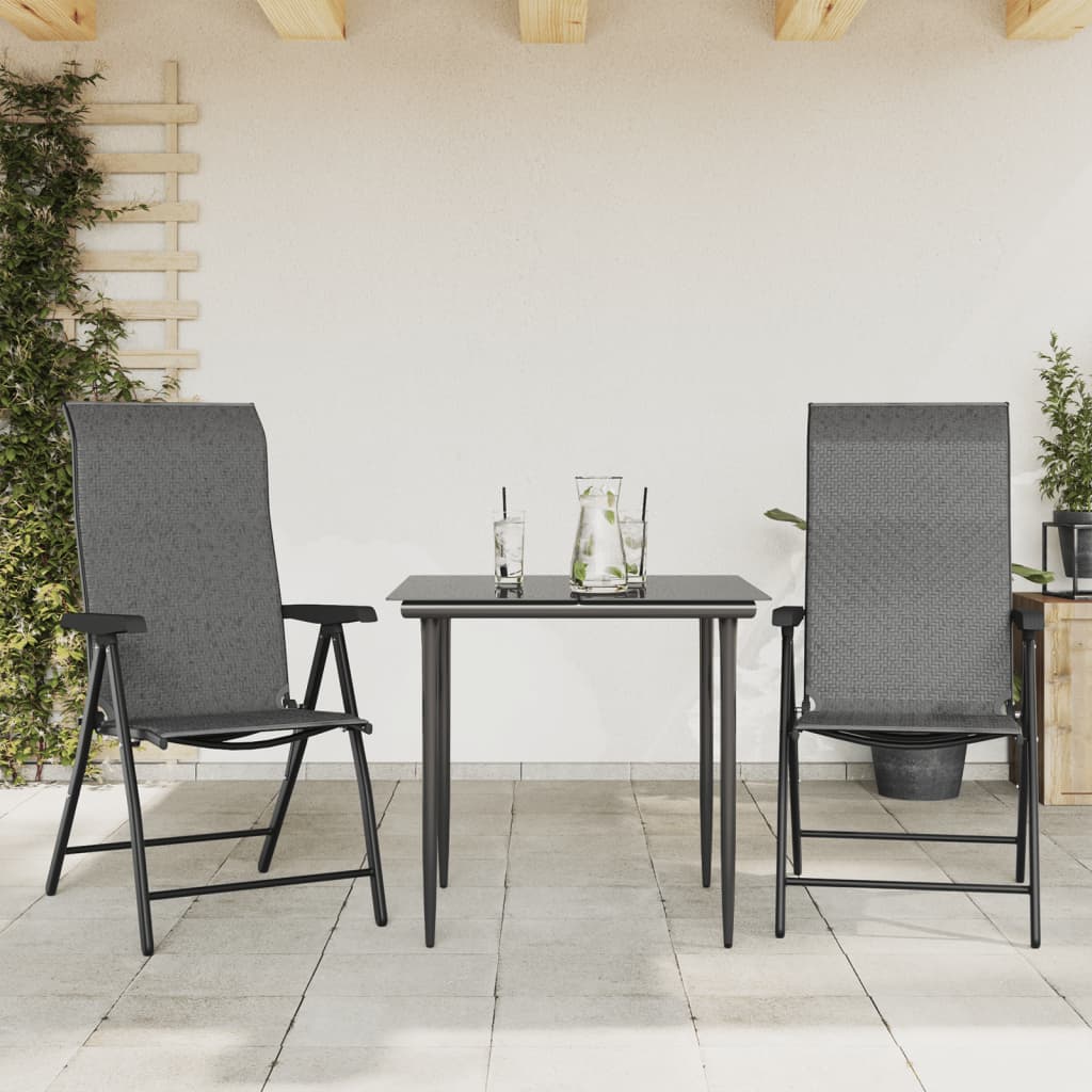 Tuinstoelen 2 st inklapbaar poly rattan grijs is nu te koop bij PeponiXL, paradijselijk wonen!