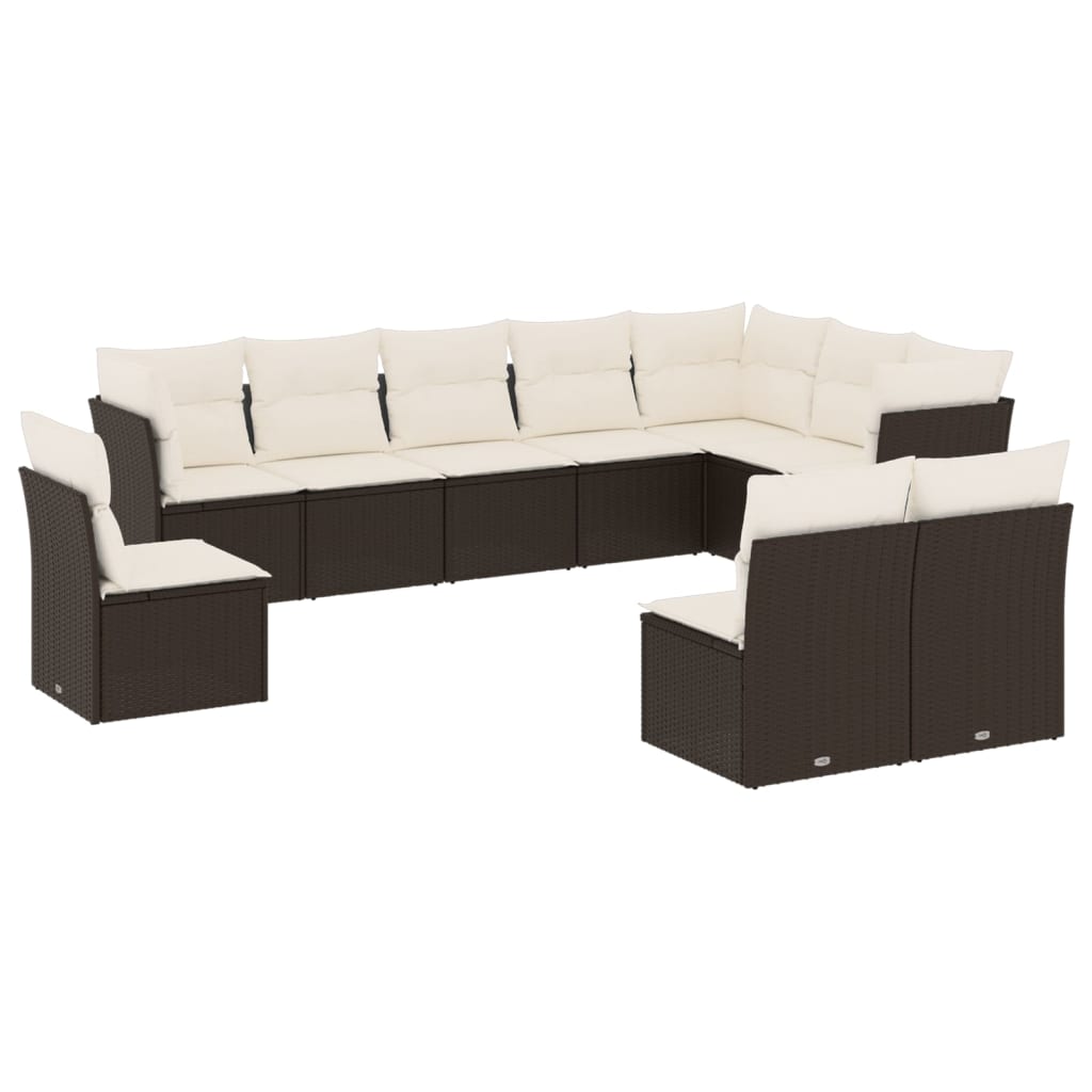 10-delige Loungeset met kussens poly rattan zwart is nu te koop bij PeponiXL, paradijselijk wonen!