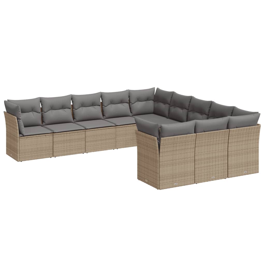 11-delige Tuinset met kussens poly rattan beige is nu te koop bij PeponiXL, paradijselijk wonen!