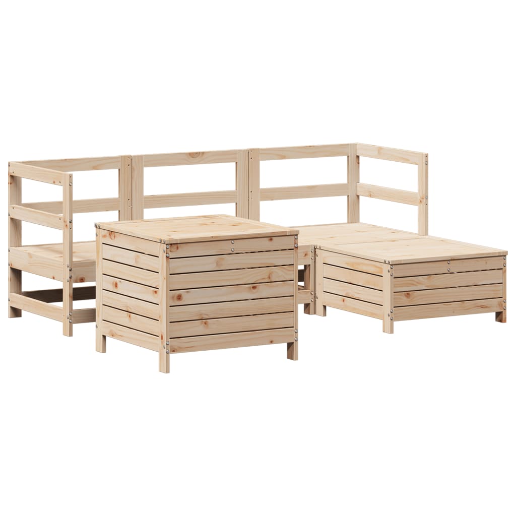 5-delige Loungeset massief grenenhout