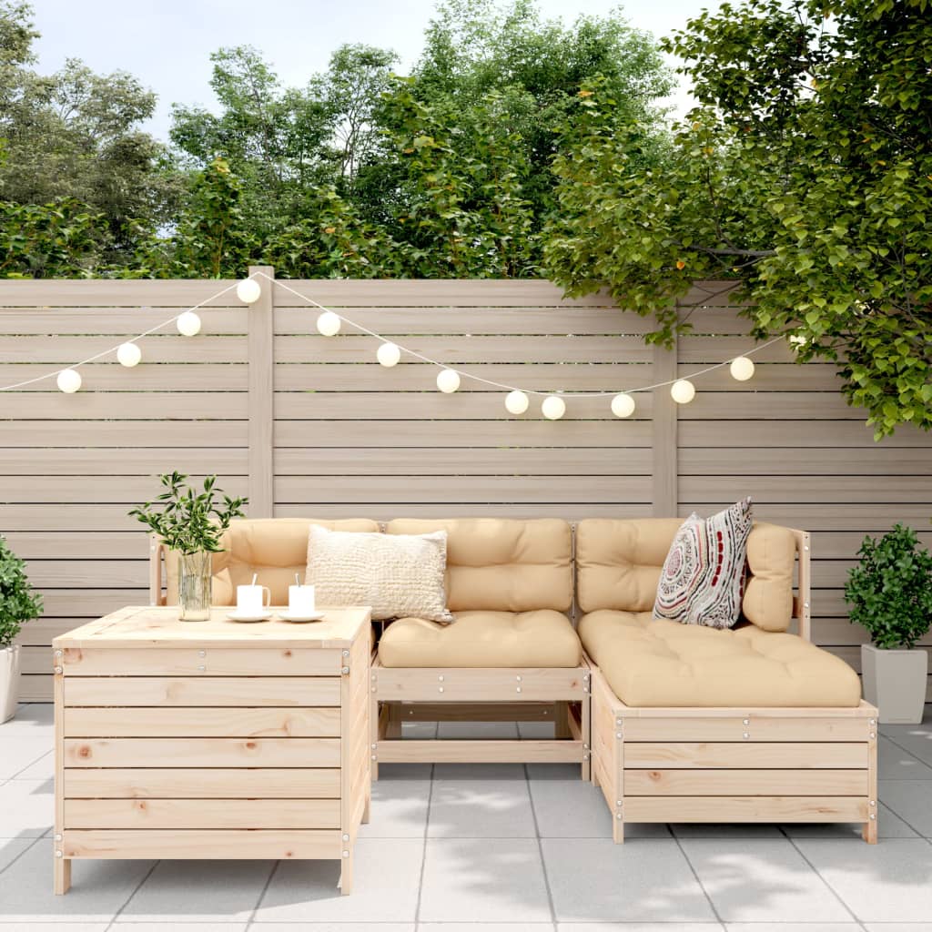 5-delige Loungeset massief grenenhout