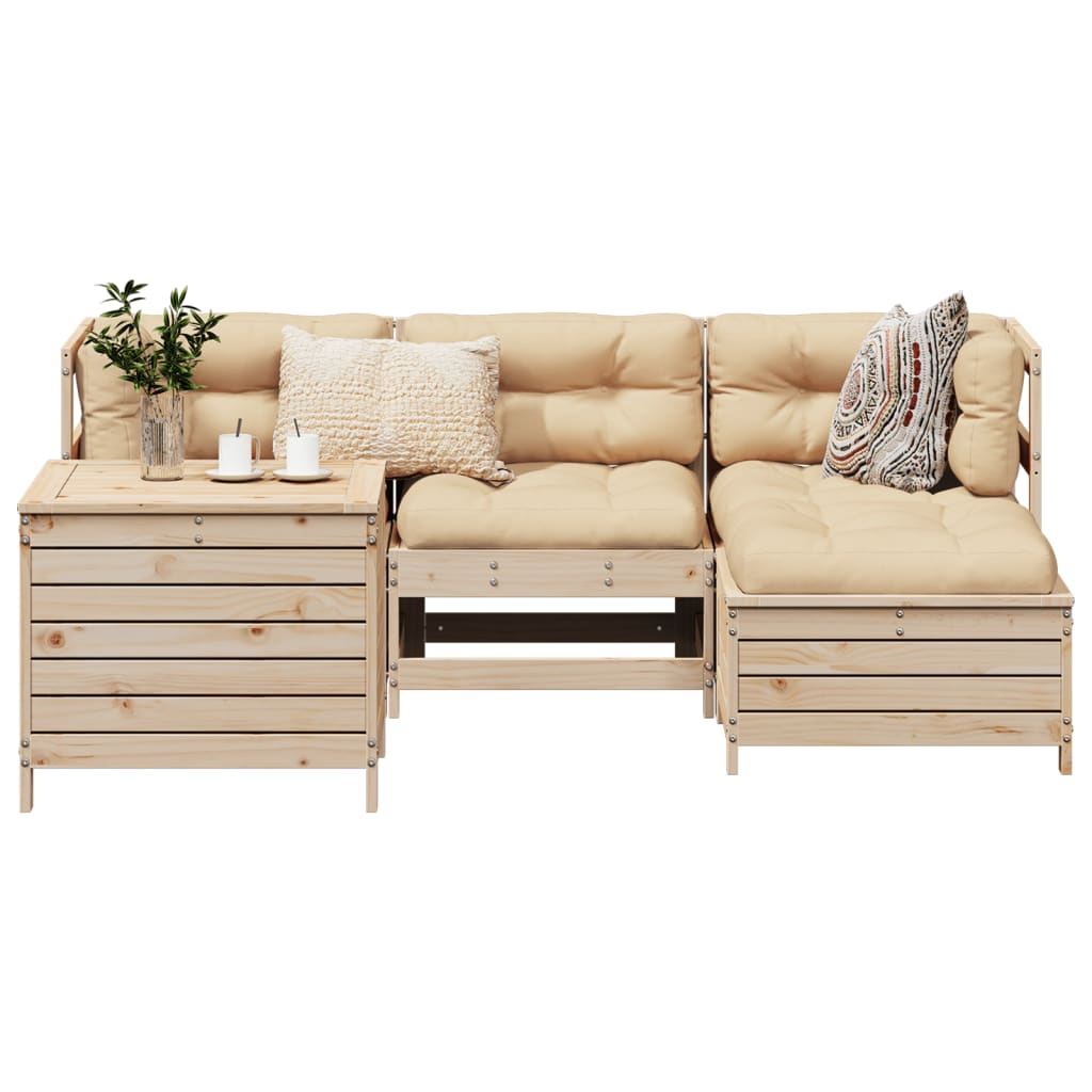 5-delige Loungeset massief grenenhout