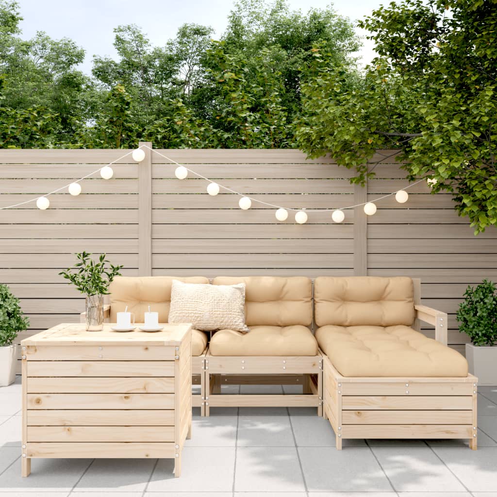 5-delige Loungeset massief grenenhout