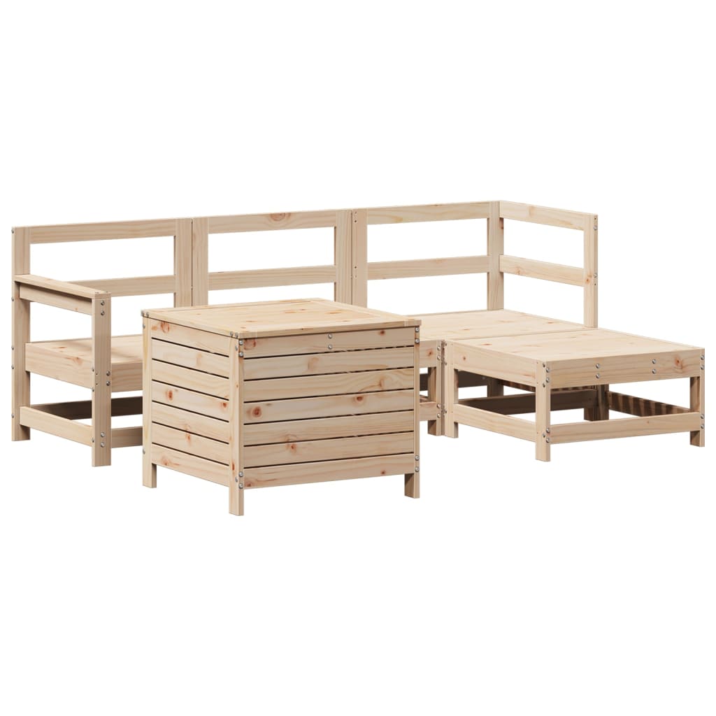 5-delige Loungeset massief grenenhout