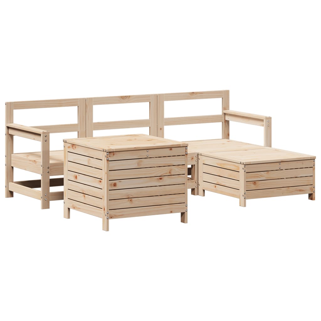 5-delige Loungeset massief grenenhout