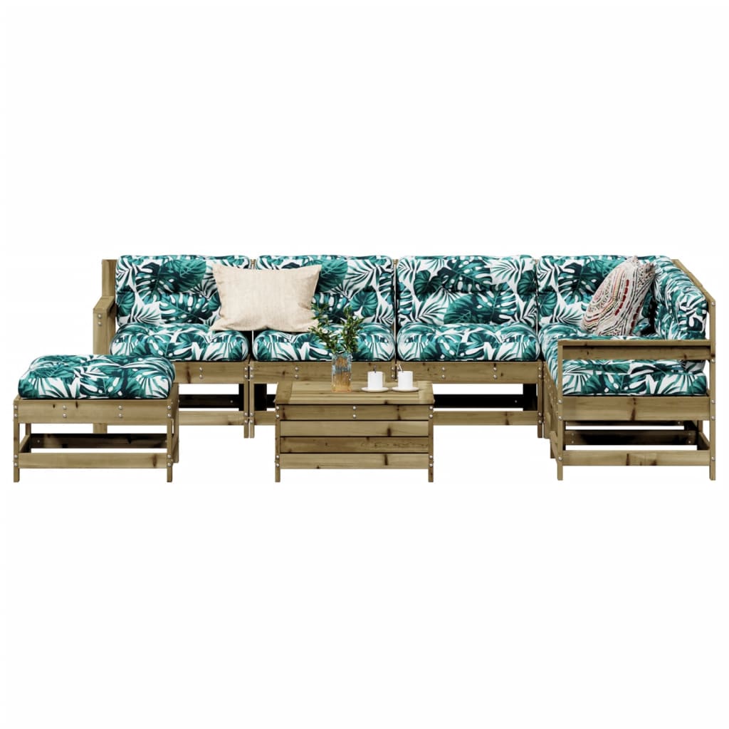 8-delige Loungeset met kussens geïmpregneerd grenenhout is nu te koop bij PeponiXL, paradijselijk wonen!