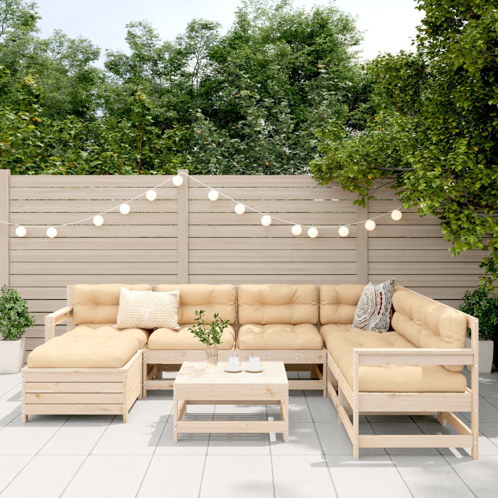 8-delige Loungeset massief grenenhout