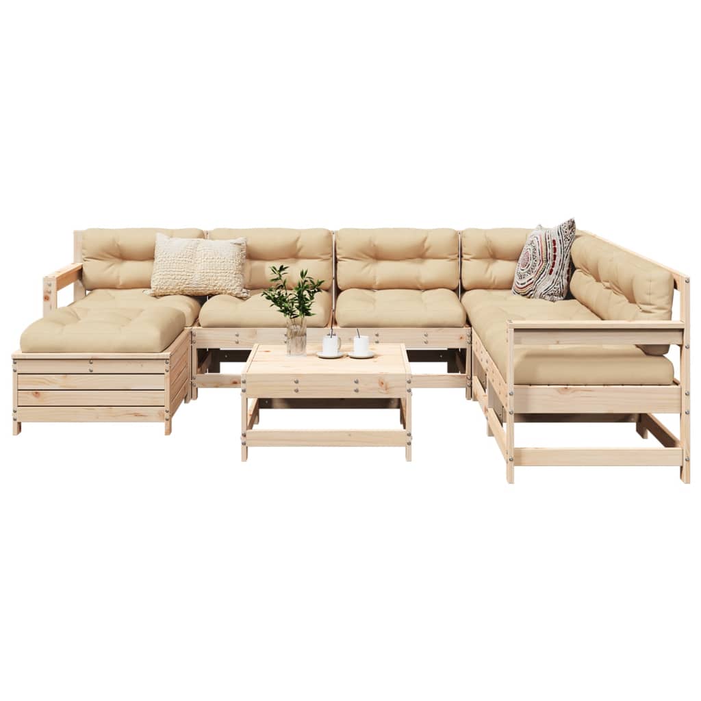 8-delige Loungeset massief grenenhout