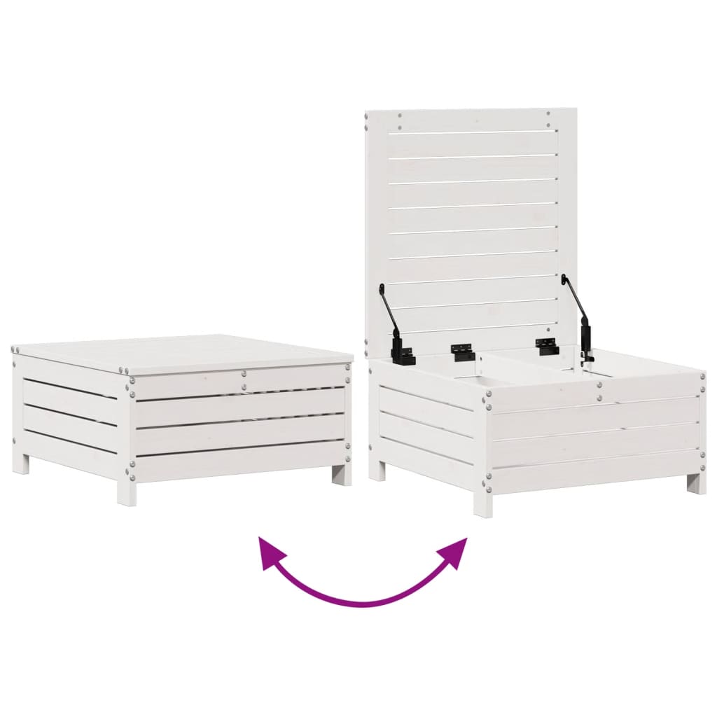8-delige Loungeset met kussens massief grenenhout wit