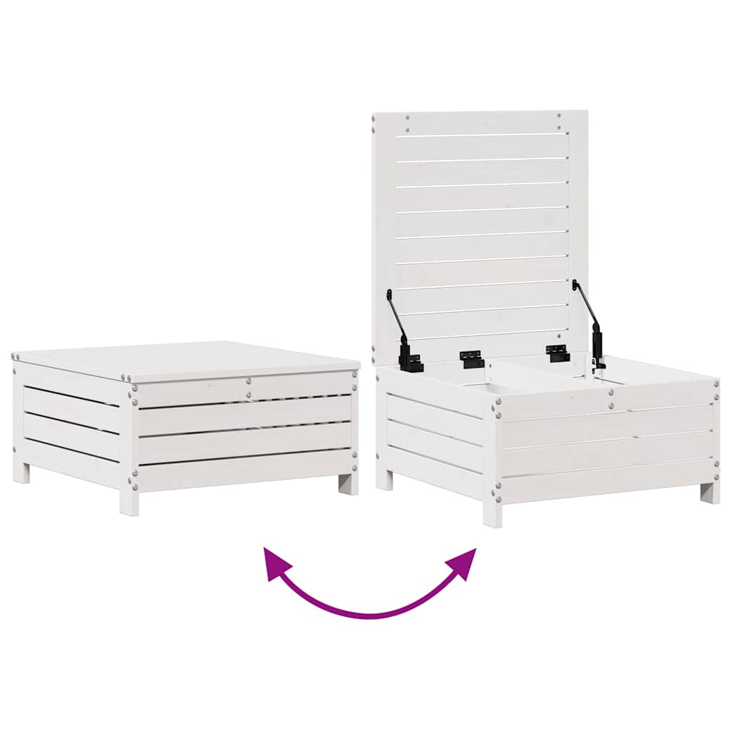 8-delige Loungeset met kussens massief grenenhout wit