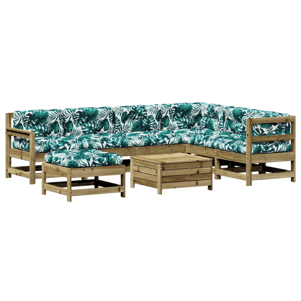 8-delige Loungeset met kussens geïmpregneerd grenenhout is nu te koop bij PeponiXL, paradijselijk wonen!