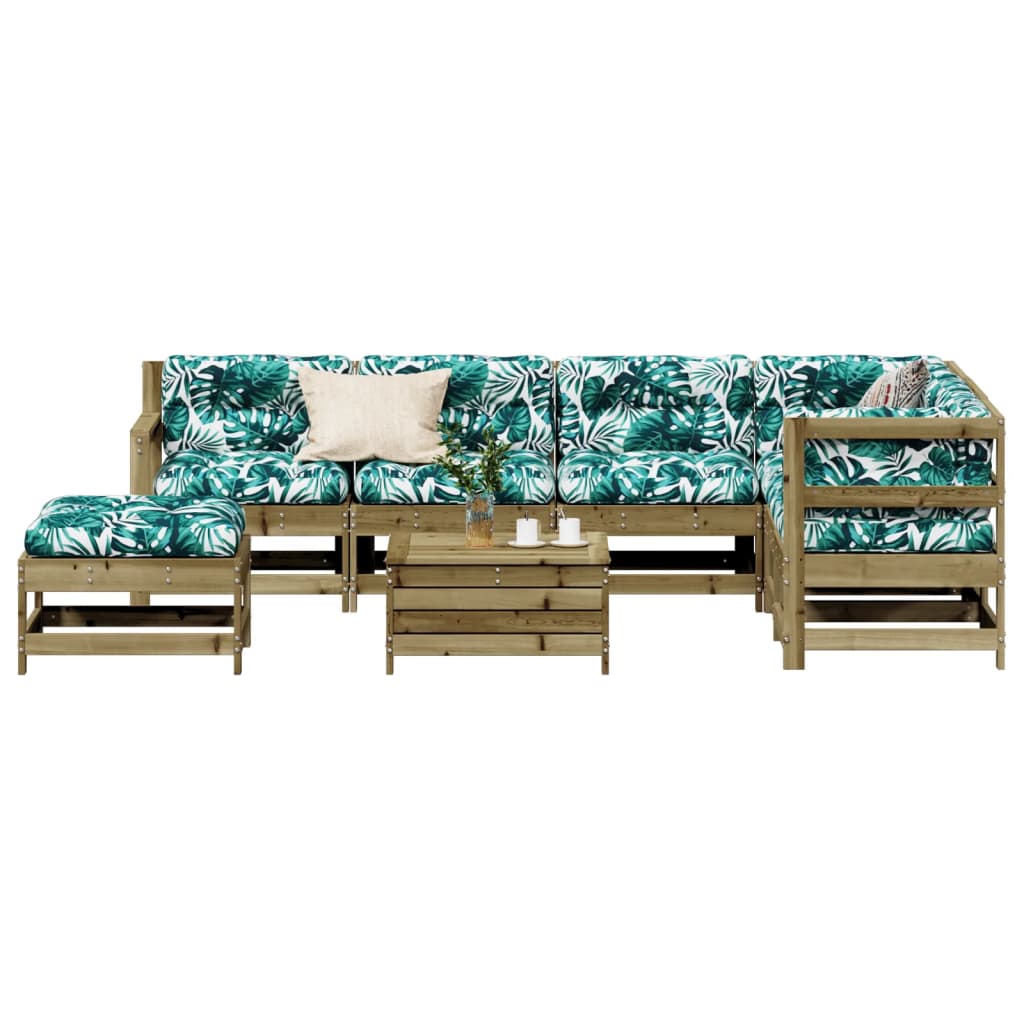 8-delige Loungeset met kussens geïmpregneerd grenenhout is nu te koop bij PeponiXL, paradijselijk wonen!