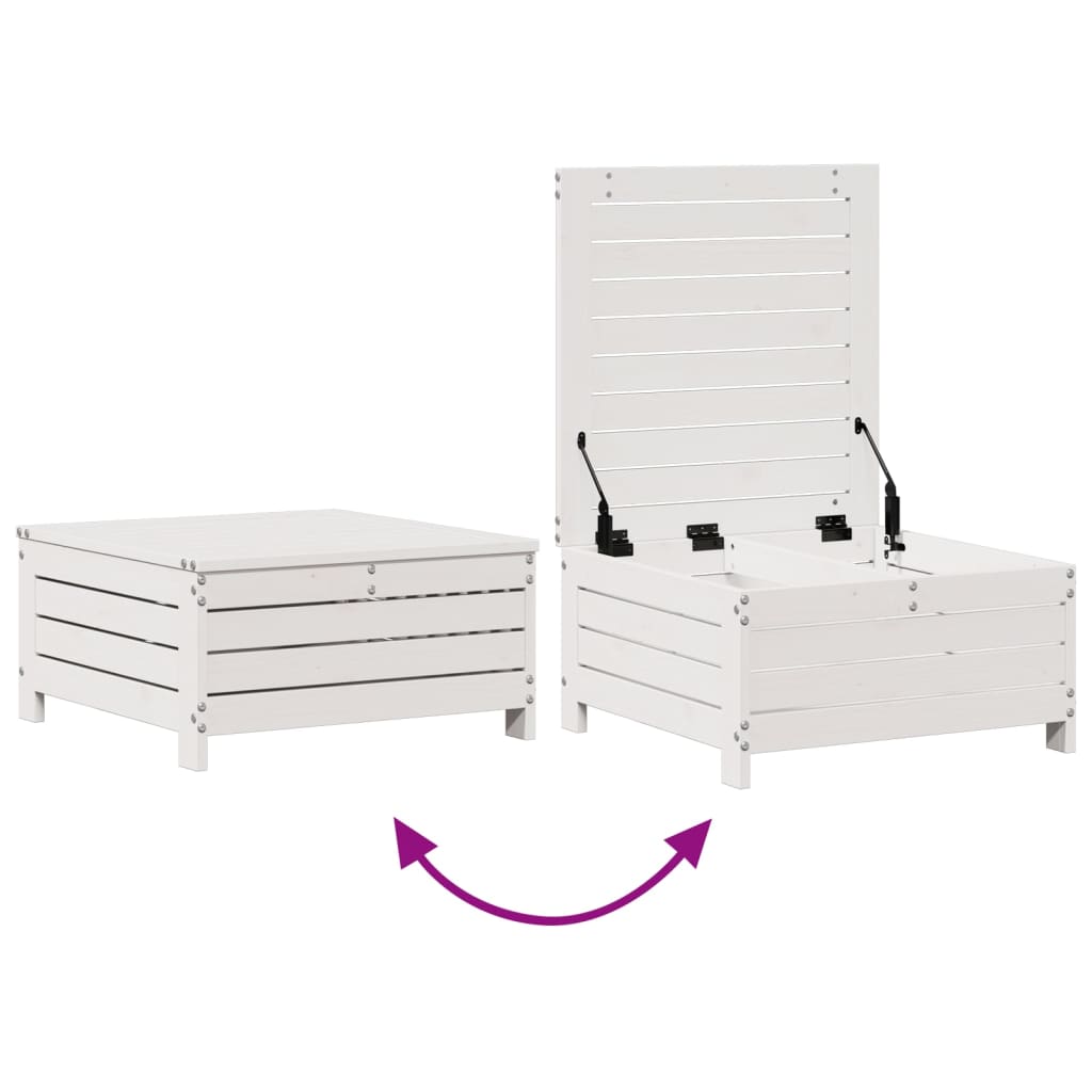 5-delige Loungeset met kussens massief grenenhout wit