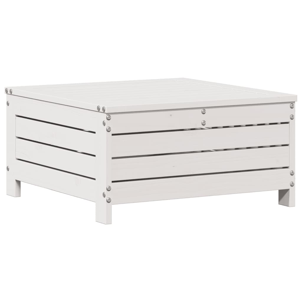 5-delige Loungeset met kussens massief grenenhout wit