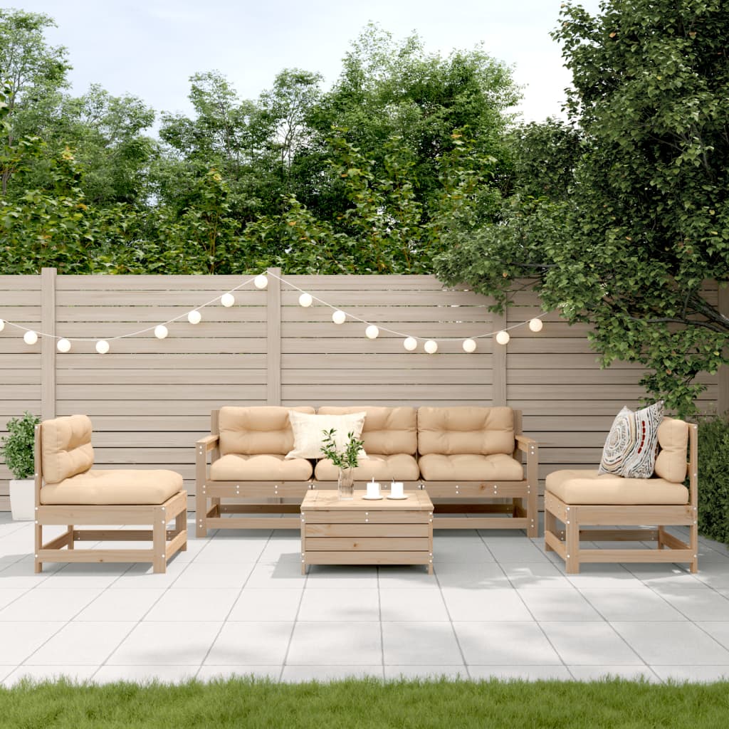 6-delige Loungeset met kussens massief grenenhout is nu te koop bij PeponiXL, paradijselijk wonen!
