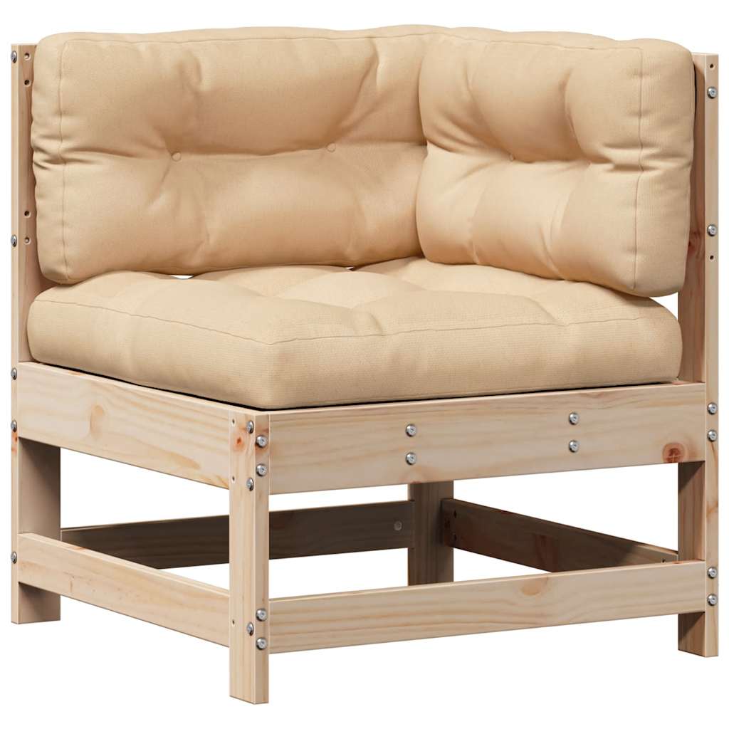 3-delige Loungeset met kussens massief grenenhout is nu te koop bij PeponiXL, paradijselijk wonen!