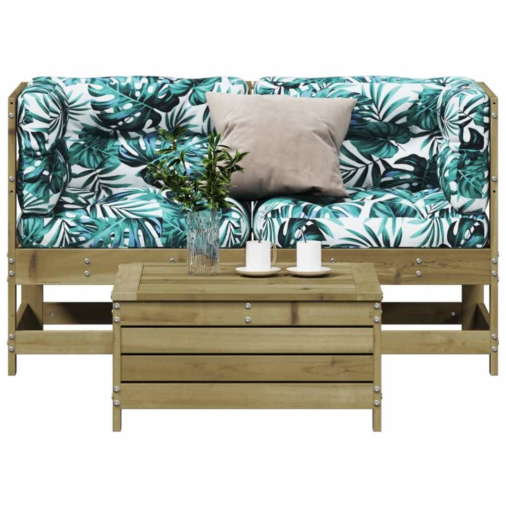 3-delige Loungeset met kussens geïmpregneerd grenenhout is nu te koop bij PeponiXL, paradijselijk wonen!