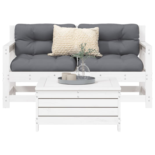 3-delige Loungeset massief grenenhout wit is nu te koop bij PeponiXL, paradijselijk wonen!