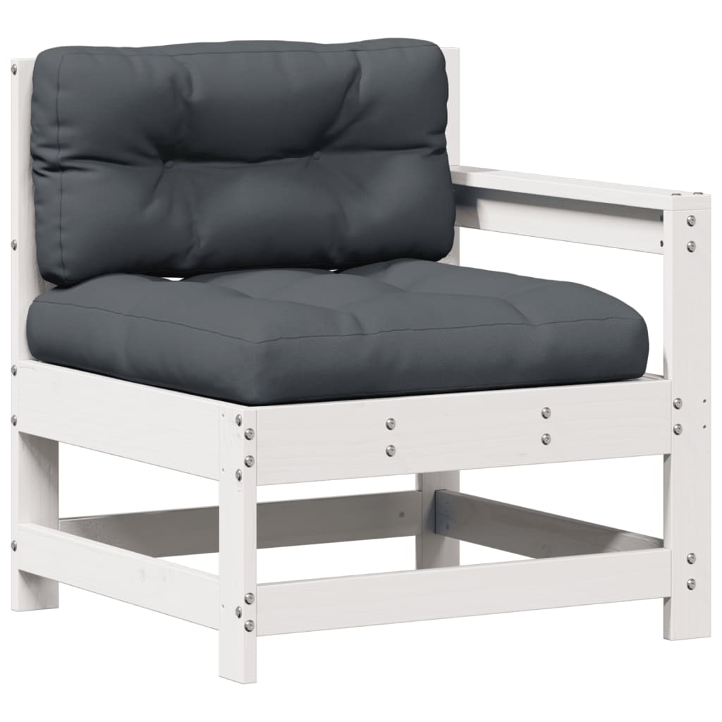3-delige Loungeset met kussens massief grenenhout wit is nu te koop bij PeponiXL, paradijselijk wonen!