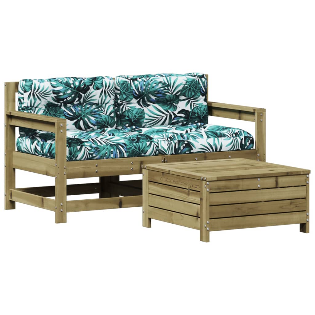 3-delige Loungeset met kussens geïmpregneerd grenenhout is nu te koop bij PeponiXL, paradijselijk wonen!