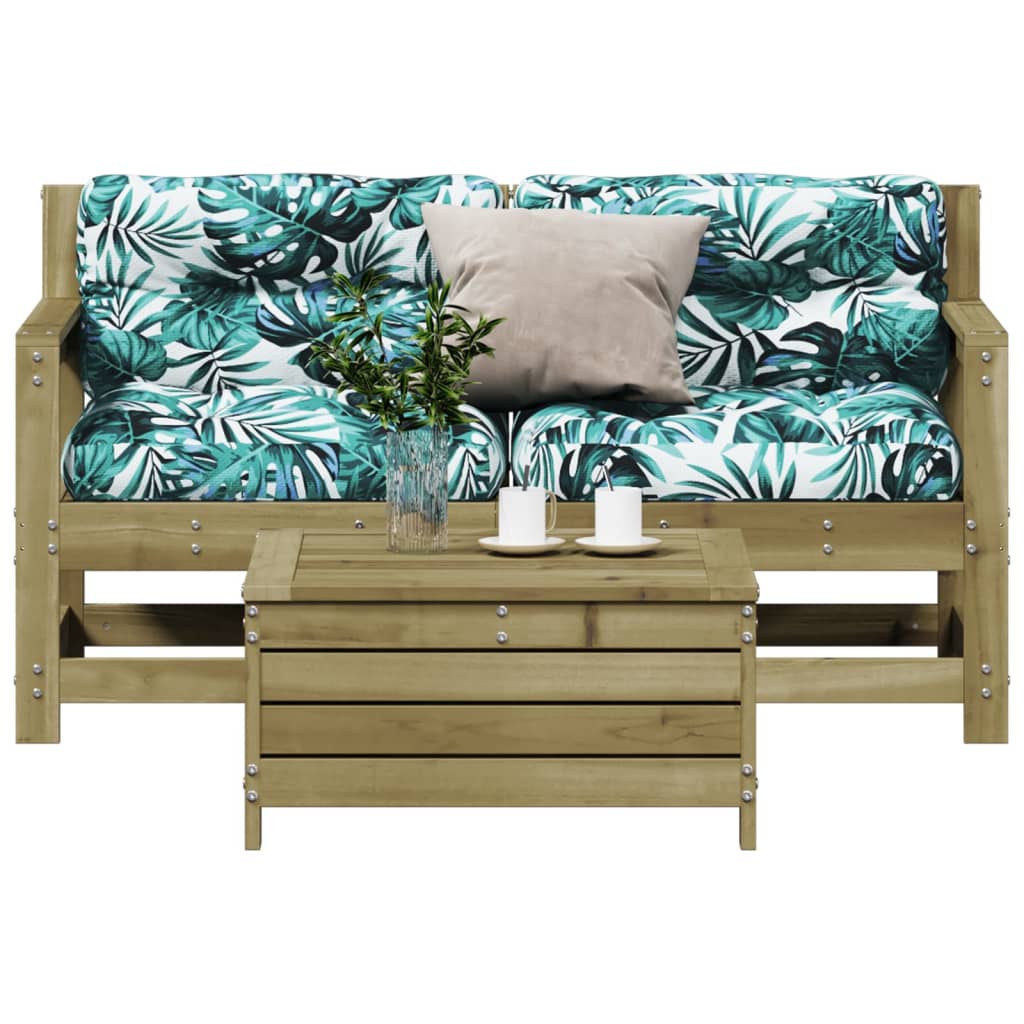 3-delige Loungeset met kussens geïmpregneerd grenenhout is nu te koop bij PeponiXL, paradijselijk wonen!