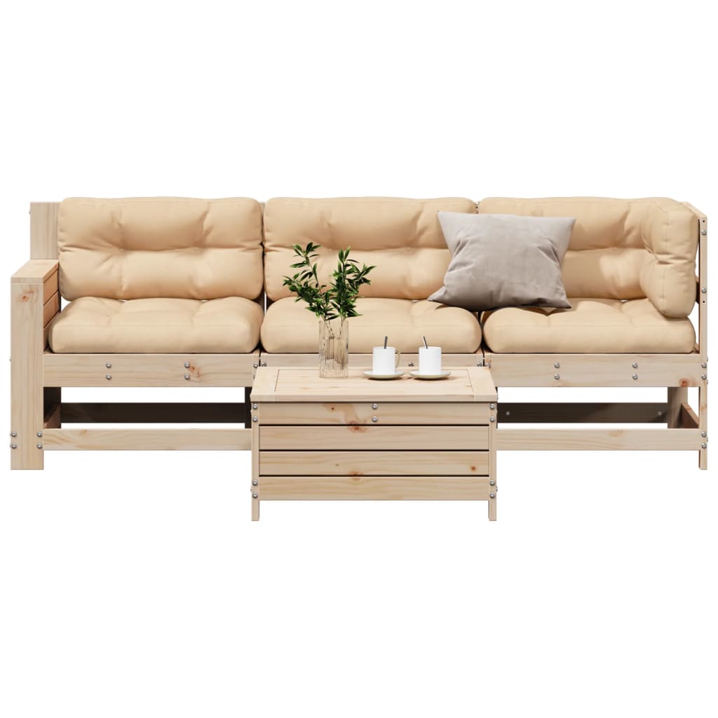 4-delige Loungeset massief grenenhout is nu te koop bij PeponiXL, paradijselijk wonen!