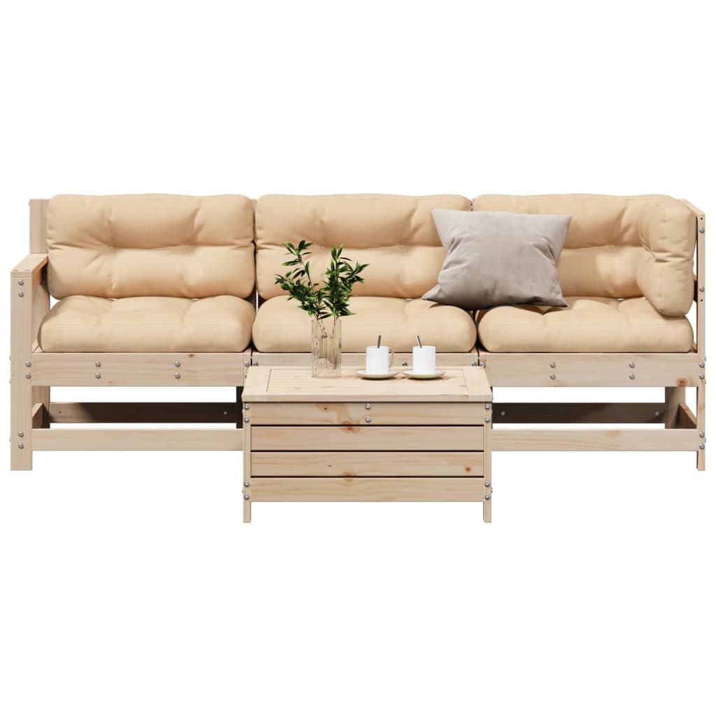 4-delige Loungeset massief grenenhout is nu te koop bij PeponiXL, paradijselijk wonen!