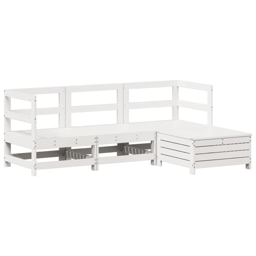 4-delige Loungeset massief grenenhout wit is nu te koop bij PeponiXL, paradijselijk wonen!