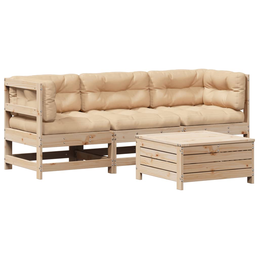 4-delige Loungeset massief grenenhout is nu te koop bij PeponiXL, paradijselijk wonen!