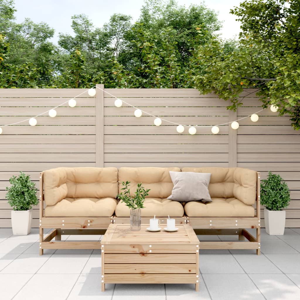 4-delige Loungeset massief grenenhout is nu te koop bij PeponiXL, paradijselijk wonen!